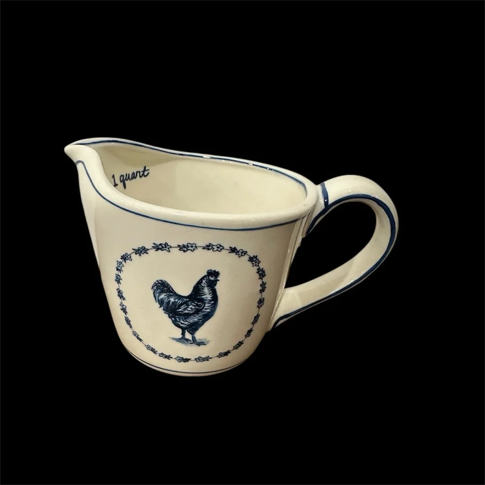 MollyHatch Blue Rooster Measuring cup Pitcher. - Picture 1 of 3
